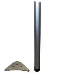 Ferramenta1.com | Piede per tavolo acciaio d 60xh710 mm nichel satinato - PZ 4