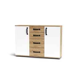 Ferramenta1.com | Mobile mosso 2a+4c o3 cm 120x32x83 rovere gold/bia - PZ 1