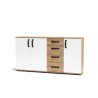 Ferramenta1.com | Mobile mosso 3a+4c o5 cm 160x32x83 rovere gold/bia - PZ 1