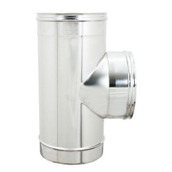 Ferramenta1.com | Raccordo a t inox attacco ffm per pellet d 10 cm - PZ 2