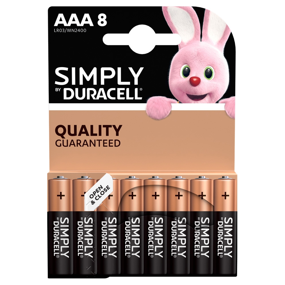 Batterie Duracell Simply Alcalina Mini Stilo - 10 cf da 8pz