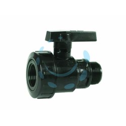 Ferramenta1.com | Valvola sfera filettata maschio/femmina con ghiera in polipropilene - PZ 5