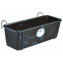 Ferramenta1.com | Set balcone natural moka c/riserva acq. e supp. in met. antracite cm50 - PZ 10