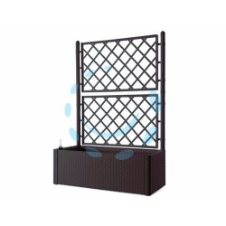 Ferramenta1.com | Fioriera natural deluxe moka rettangolare con spalliera  - PZ 1