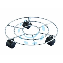 Ferramenta1.com | Portavaso con ruote tondo in filo acciaio cm.30 - PZ 30