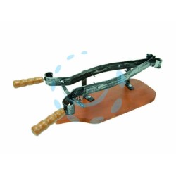 Ferramenta1.com | Porta prosciutto a cerniera in ferro con base in legno - PZ 1