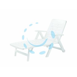 Ferramenta1.com | Lettino da giardino "smeraldo" bianco - PZ 1