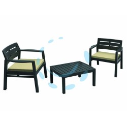 Ferramenta1.com | Salottino 3 pezzi "lombok" antracite 2 posti - PZ 1