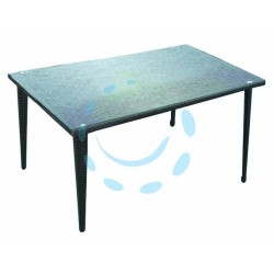 Ferramenta1.com | Tavolo da giardino rettangolare in pe-rattan con vetro - PZ 1