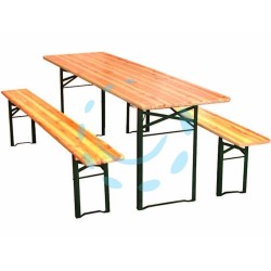 Ferramenta1.com | Set tavolo + 2 panche birreria 2 gambe - PZ 1