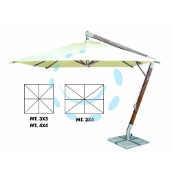 Ferramenta1.com | Ombrellone in legno pesante decentrato con manovella - PZ 1