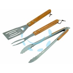 Ferramenta1.com | Set utensili per barbecue pz.3 con manici in legno - PZ 1