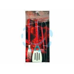 Ferramenta1.com | Attrezzi acciaio inox per barbecue in set 3 pezzi - PZ 12