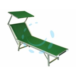 Ferramenta1.com | Lettino alluminio piegh. pesante con parasole tessuto texilene verde - PZ 1