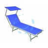Ferramenta1.com | Lettino alluminio piegh. pesante con parasole tessuto texilene blu - PZ 1