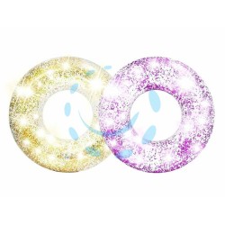 Ferramenta1.com | Salvagente gonfiabile ciambella glitter 2 colori assortiti - PZ 1
