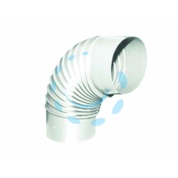 Ferramenta1.com | Gomito 90° porcellanato per stufe a legna bianco "ala smalto classic" - PZ 6