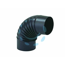 Ferramenta1.com | Gomito 90° porcellanato stufe a legna nero opaco "ala smalto classic" - PZ 12