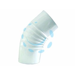 Ferramenta1.com | Gomito 45° porcellanato per stufe a legna bianchi "ala smalto classic" - PZ 6