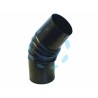 Ferramenta1.com | Gomito 45° porcellanato stufe a legna nero opaco "ala smalto classic" - PZ 12