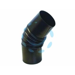 Ferramenta1.com | Gomito 45° porcellanato stufe a legna nero opaco "ala smalto classic" - PZ 6