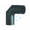Ferramenta1.com | Gomito 90° porcellanato per stufe a legna nero opaco "ala smalto top" - PZ 1