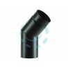 Ferramenta1.com | GOMITO 45° PORCELLANATO PER STUFE A LEGNA NERO OP...