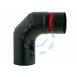 Ferramenta1.com | Gomito 90° porcellanato per stufe a pellet nero opaco "ala pellet eco" - PZ 6