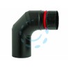 Ferramenta1.com | Gomito 90° porcellanato per stufe a pellet nero opaco "ala pellet eco" - PZ 6