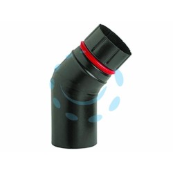 Ferramenta1.com | Gomito 45° porcellanato per stufe a pellet nero opaco "ala pellet eco" - PZ 6