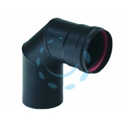 Ferramenta1.com | Gomito a 90° per stufe a pellet nero opaco "ala pellet aeternum"  - PZ 6