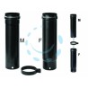 Ferramenta1.com | Set tubi telescopici stufe a pellet plus nero opaco pesante mm.1,2  - CF 1