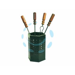 Ferramenta1.com | Set attrezzi da camino con secchiello esagonale - PZ 1