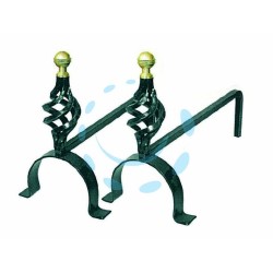 Ferramenta1.com | Alari pigna con pomoli in ottone per camino - PZ 1