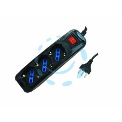 Ferramenta1.com | Multipresa 3 posti con schuko e con interruttore nera - PZ 1