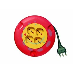 Ferramenta1.com | Avvolgicavo elettrico 4 prese schuko bipasso mt.5 - PZ 10