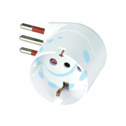 Ferramenta1.com | Adattatore salvaspazio schuko 90° 2p+t bianco - PZ 15