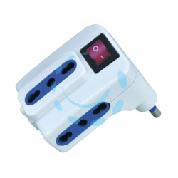 Ferramenta1.com | Adattatore triplo con interruttore bianco - PZ 20