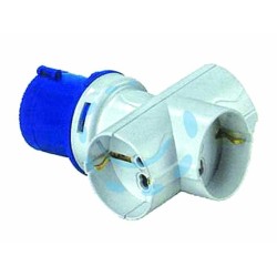 Ferramenta1.com | Adattatore industriale c/spina cee e tre prese schuko 10/16a bip ip20 - PZ 10