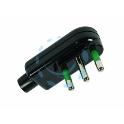 Ferramenta1.com | Spina a squadra piatta 2 poli + terra nera - PZ 100