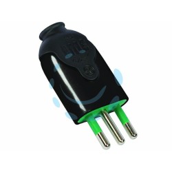 Ferramenta1.com | Spina dritta 2 poli + terra 10a nera - PZ 100