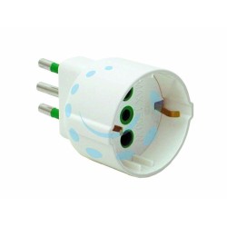 Ferramenta1.com | Adattatore schuko 2 poli + terra 10a bianco - PZ 50