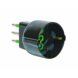 Ferramenta1.com | Adattatore schuko 2 poli + terra 10a nero - PZ 50