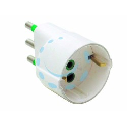 Ferramenta1.com | Adattatore schuko 2 poli + terra 16a bianco - PZ 50