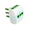 Ferramenta1.com | Adattatore triplo 2 poli + terra 16a bianco - PZ 50