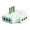 Ferramenta1.com | Adattatore triplo piatto 2 poli + terra 10a  bianco - PZ 40