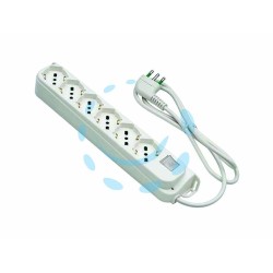 Ferramenta1.com | Multipresa 6 posti bipasso + schuko con interruttore "linea retail" - PZ 12