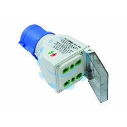 Ferramenta1.com | Adattatore industriale con spina cee 309 ip44 e 2 prese bipasso - PZ 12