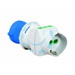 Ferramenta1.com | Adattatore industriale con spina cee ip44 e prese bipasso e schuko - PZ 12
