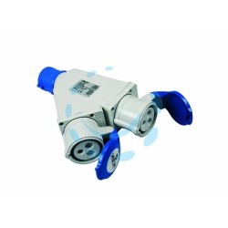 Ferramenta1.com | Adattatore industriale con spina e 2 prese cee 309 ip44 - PZ 6
